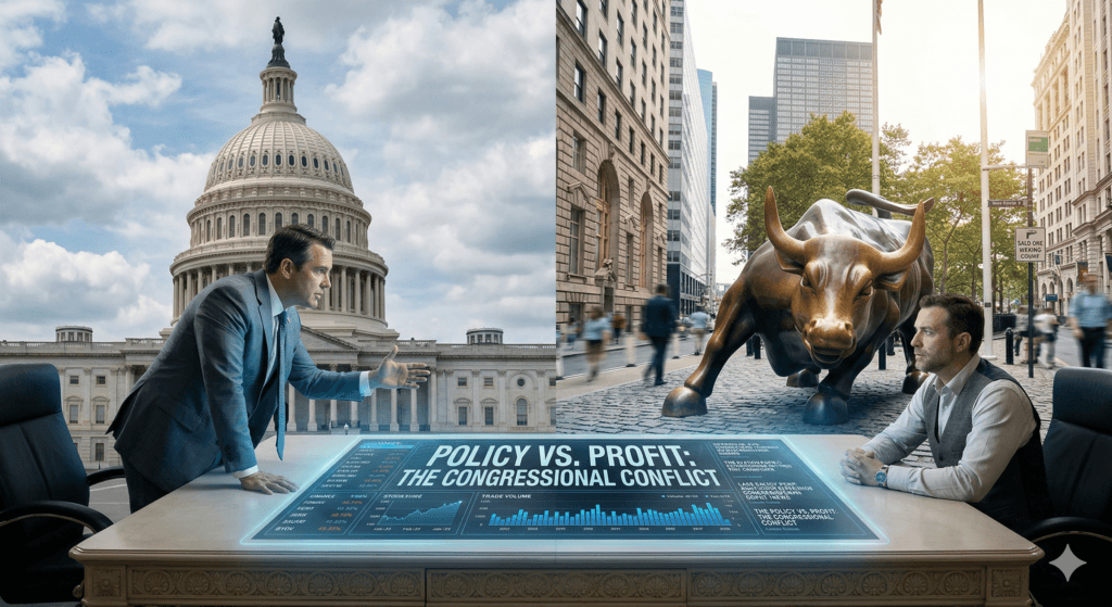 Infographic of the Capitol Hill Trading Scandal showing 2026 market statistics.